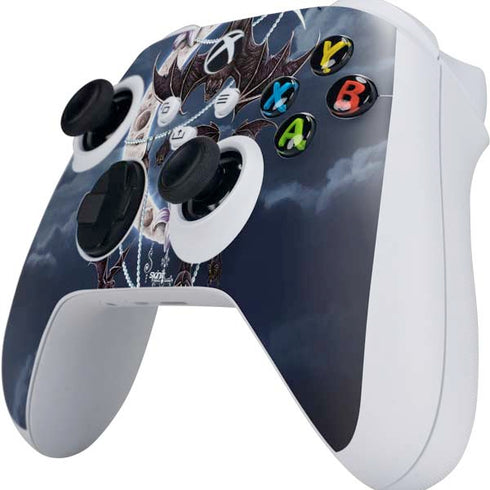 Gothic Moon with Bats and Flowers by Sarah Richter Xbox Series S Controller Skin
